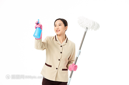 家政服務(wù)女性清潔玻璃形象
